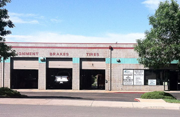 Service bays featuring alignments, brakes, and tires